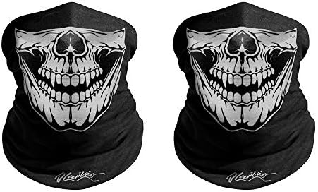 Olarveo 2-Pack Child Outdoor Skull Face Mask, Half Dust-Proof Windproof Motorcycle Bicycle Bike Kids Face Mask for Cycling, Hiking, Camping, Climbing, Fishing, Jogging