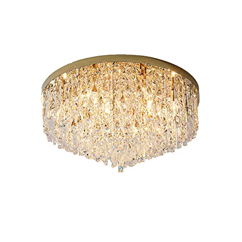 Decorazione in cristallo: il design rotondo conciso e l'aspetto del cristallo K9 tagliato con precisione sono belli ed eleganti, aggiungendo un tocco meraviglioso alla tua stanza. La lampada da soffitto in cristallo può rifrangere la luce scintillante per illuminare una gamma più ampia.