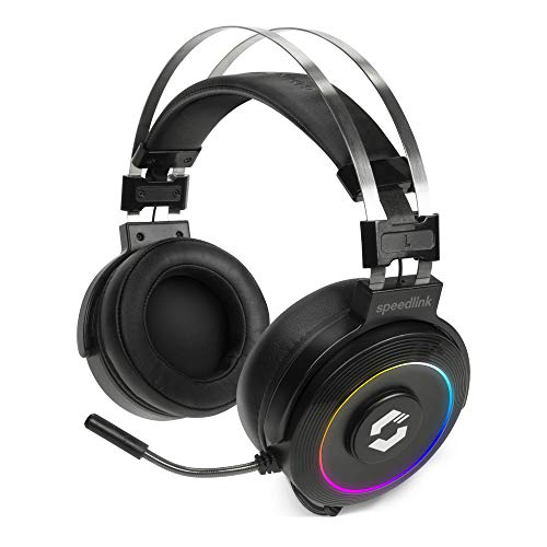 Speedlink Orios RGB 7.1 PC Gaming Auricular con micrófono Flexible RGB iluminación RGB SL-860005-BK, Ajustable, Negro