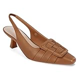 Womens Low Kitten Heel Sling Back Heels Dress Shoes Elegant Slingback Pumps Closed Toe Comfortable Party Sandals