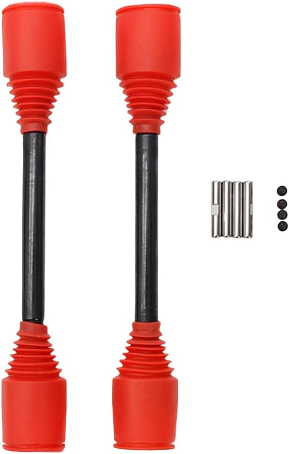 FLMLF 9mm Drive Shaft Dog Bone with Dustproof Cap Set for 1/5 Rc Car Gas HPI ROFUN BAHA ROVAN KM Baja 5B 5T 5SC Truck Parts (Red)