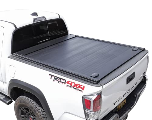 Syneticusa Retractable Tonneau Cover Fits 2019-2023 Ford Ranger 5' (61”) Truck Bed Matte Black Aluminum Low Profile Waterproof