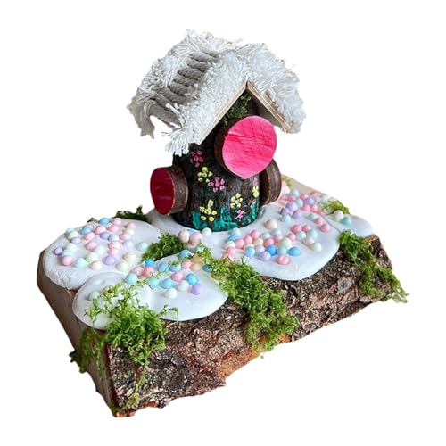 perfk Kit di Artigianato in Legno per Bambini, Set di Costruzione Fai Da Te per Casette Da Giardino Delle Fate, Style B