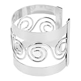 GATHINESS Pulsera rígida de metal 2PCS con diseño punk calado y forma chunky, cómoda y resistente, para mujer y unisex, color plata, ideal para fiestas y salidas diurnas