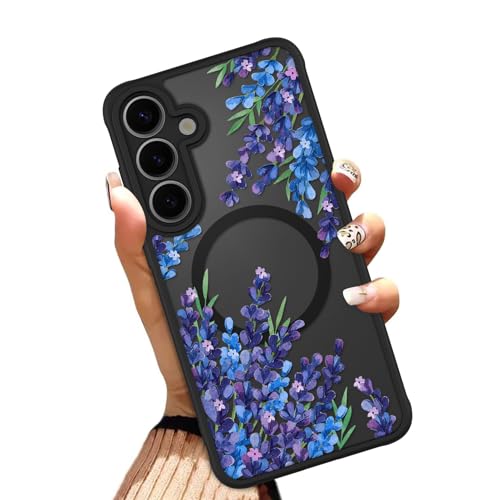 OOK Phone Case Fit for Samsung Galaxy S25 Plus, Purple Flowers Lavender