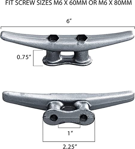 image for Simplified Living 6” Boat Dock Cleats: Rough Cast Hot Dipped Galvani