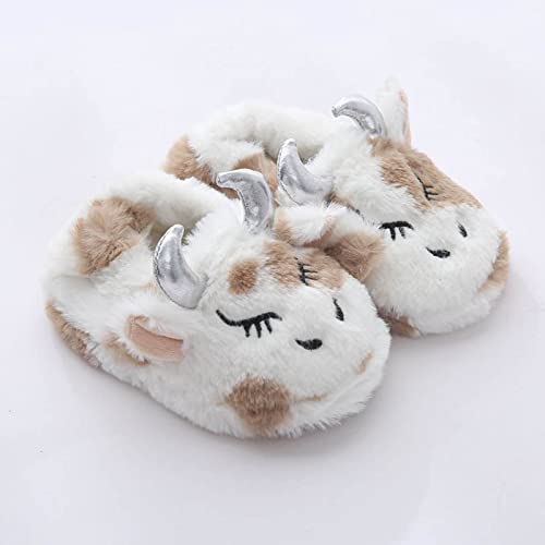Toddler Slippers Toddler Boys Girls Slippers Cozy Fuzzy House Shoes Indoor House Slippers Non Slip Home Slipper (Brown, 3.5-4.5 Years)4