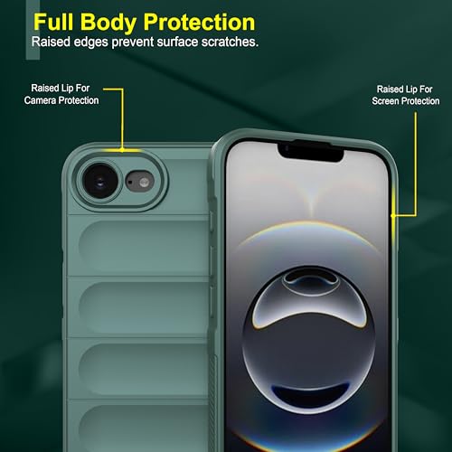 Image of Zapcase Back Case Cover for iPhone 17e | Compatible for iPhone 17e Back Cover | Liquid Silicon Magic Case with Camera Protection | Dark Green