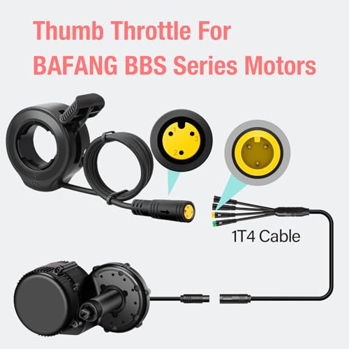 Image of Full Twist Throttle for Super73, Ebike Throttle 3Pin Grip Kit, 12V-72V Plug and Play for Bafang Mid Drive Kit, 7 /8 inch 22mm Handlebar Electric Bike