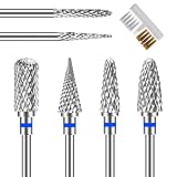 CGBE Punte Fresa Unghie Set 6 Pezzi Acciaio Inox per Gel Acrilico 3/32