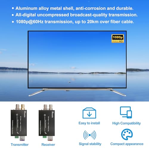 Image of Mini 3G-SDI Video Extender with SDI Loop Output 1080P 3G-SDI Fiber Converter Extension of Distances Up to 20km Over Single-Mode Optical Transceiver and Tally or Reverse RS485