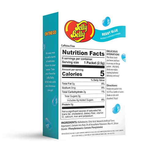 Jelly Belly, Variety Pack – Powder Drink Mix - (4 Boxes, 24 Sticks) – Sugar Free & Delicious, Makes 30 Flavored Water Beverages #TOP7