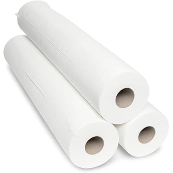 Commerline Doctor's Rolls 18 Rolls 60 cm x 50 m 2-Ply Disposable Doctor's Crepe Lounger Cover Medical Roll White Lounger Covers Hygienic Ideal for Practice Massage Cosmetic Lounger & Spa