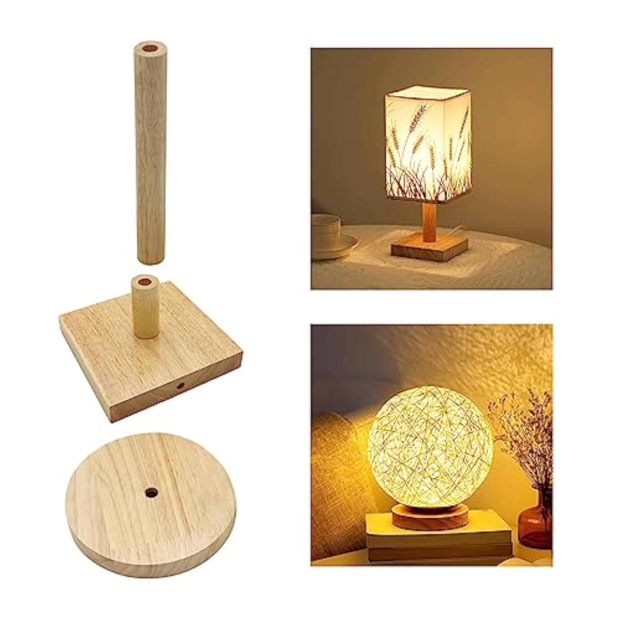 Wooden Table Lamp Base for Easy Attachments