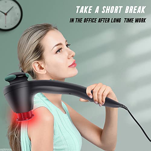 Rilextec Hand Held Back Massager For Pain Relief, Vibrating Back Massager Handheld With Heat For Back And Neck, Electric Body Massagers Handheld Deep Tissue For Men Women, Use For Muscles Stress #TOP5