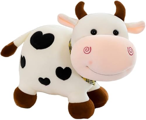 Juguete de peluche de vaca muñeca de vaca pequeña de 102 pulgadas muñeca de peluche de peluche regalo para cualquier edad y ocasión blanco