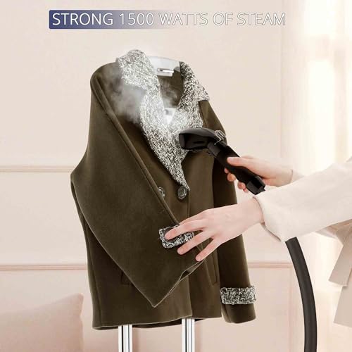SALAV® Professional Standing Garment Steamer with Retractable Power Cord, Foot Pedal Control, Wheels for Easier Movement (Gold)