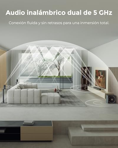 ULTIMEA sistema de sonido envolvente inalámbrico 7.1.4 canales con Dolby Atmos para TV, barra de sonido 840W con subwoofer inalámbrico 8", graves 28Hz, amplificador GaN, paso señal 4K HDR, Skywave X60 - imagen 6