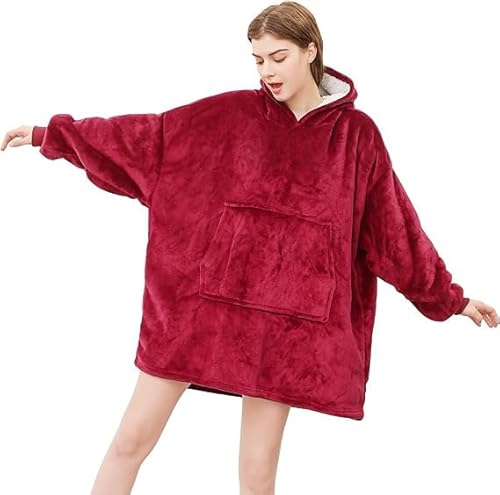 EAHOME Oversized Hoodie Sweatshirt Blanket XL, Super Warm Sherpa Giant Hoodie, Wearable Blanket Sweatshirt with Pocket, One Size for Adults Men Women Kid Younger