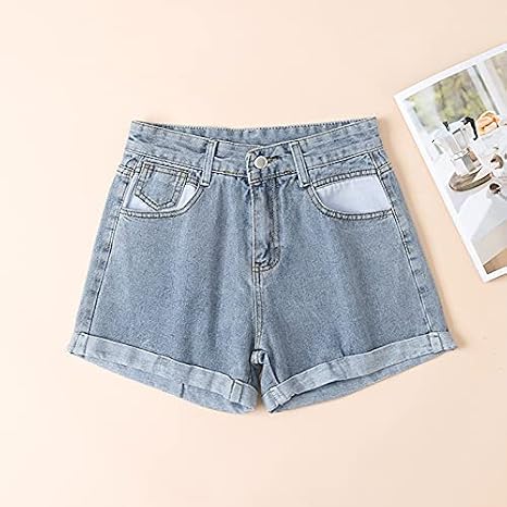 Amazon.com: TSP 2021 Primavera Nuevo Verano Mujer Ajuste Suelto Azul Denim Shorts  Cintura Alta Casual Mujer Ancho Pierna Gris Oscuro Jeans Shorts (Color:  Azul, Tamaño: XXL) : Ropa, Zapatos y Joyería