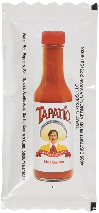 Tapatio Hot Sauce Travel Size Packets, 1/4 Oz (7 Gram) Single Serve Portions, Pack of 12, Convenient On-the-Go Condiment Packets