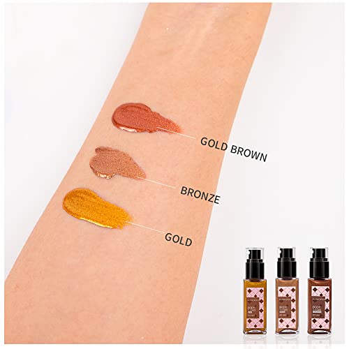 Body Glow Shimmer Body Oil Liquid Glow Highlighter For Body And Cheek, 2 Oz/60Ml Body Shimmer Oil Bronzer Glitter Body Lotion For Women #TOP1