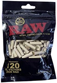 Raw Black XL Filter Tips 120x - Papers, Catches Nasties, Tar & More - Pre-Rolled, Ready-to-use