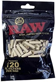 Raw Black XL Filter Tips 120x - Papers, Catches Nasties, Tar & More - Pre-Rolled, Ready-to-use