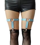YunPeng Women Girl Leather Garters Sexy Heart Leg Garter Belt Kawaii Punk Rock Anti-Slip Clips Elast