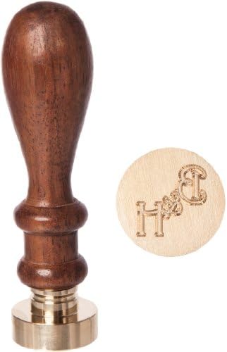 Personalised Wedding Initial Letter Wax Seal Stamp 25mm with 2, 3 or 2 with a & Initials, Harrington Font, Wax Seal