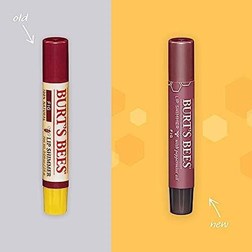 Burt's Bees Lip Balm, Moisturizing Lip Shimmer, For All Day Hydration, With Vitamin E & Coconut Oil, 100% Natural, Fig, 0.09 Ounce (4 Pack) #TOP1