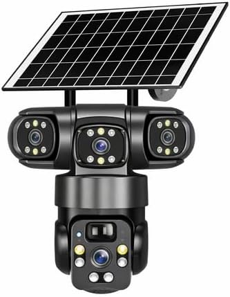 Triple Lens PTZ Solar Camera-4G, Outdoor, Easy Installation, App Control
