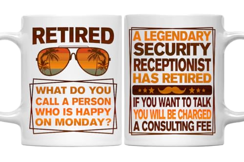 Retired Security Receptionist Mug, Legendary Security Receptionist Gift