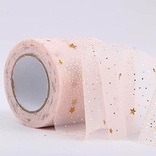 2" x 10Yards Rainbow Sparkling Tulle Roll DIY Wedding Party Gift Bow Craft Sequin Fabric Spool Tutu Party Banquet Decor Gift
