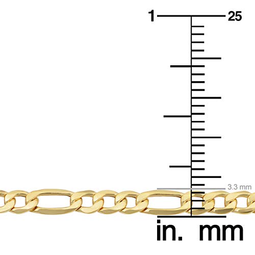 Kooljewelry 14K Yellow Gold Filled Figaro Link Bracelet (3.3 Mm, 8.5 Inch) #TOP2