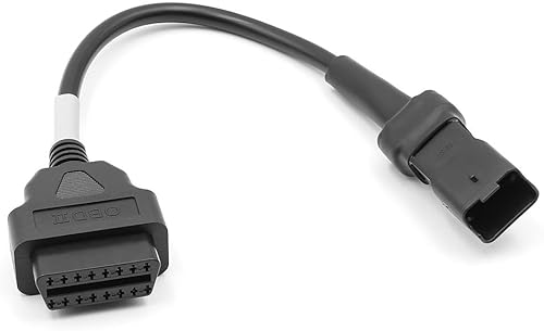 Koxxlo Adaptador de diagnóstico de motocicleta OBD2, cable OBD de 4 pines, apto para motocicleta Ducati, funciona con lector de código de