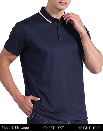 Oygsieg 5 Pack Polo Shirts For Men Quick Dry Performance Short Sleeve Golf Shirt Pique Jersey Pullover Regular Fit L #TOP1