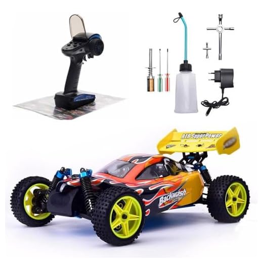 BINGXMF 1/10 Nitro RC Car for Adult 75CC Oil-Powered Two Speed RC Crawler Truck, 4WD Off Road Buggy Nitro Gas Power Remote Control Car Hobby Toys, 90KM/H Fast Petrol Engine Racing Car RC Vehicle