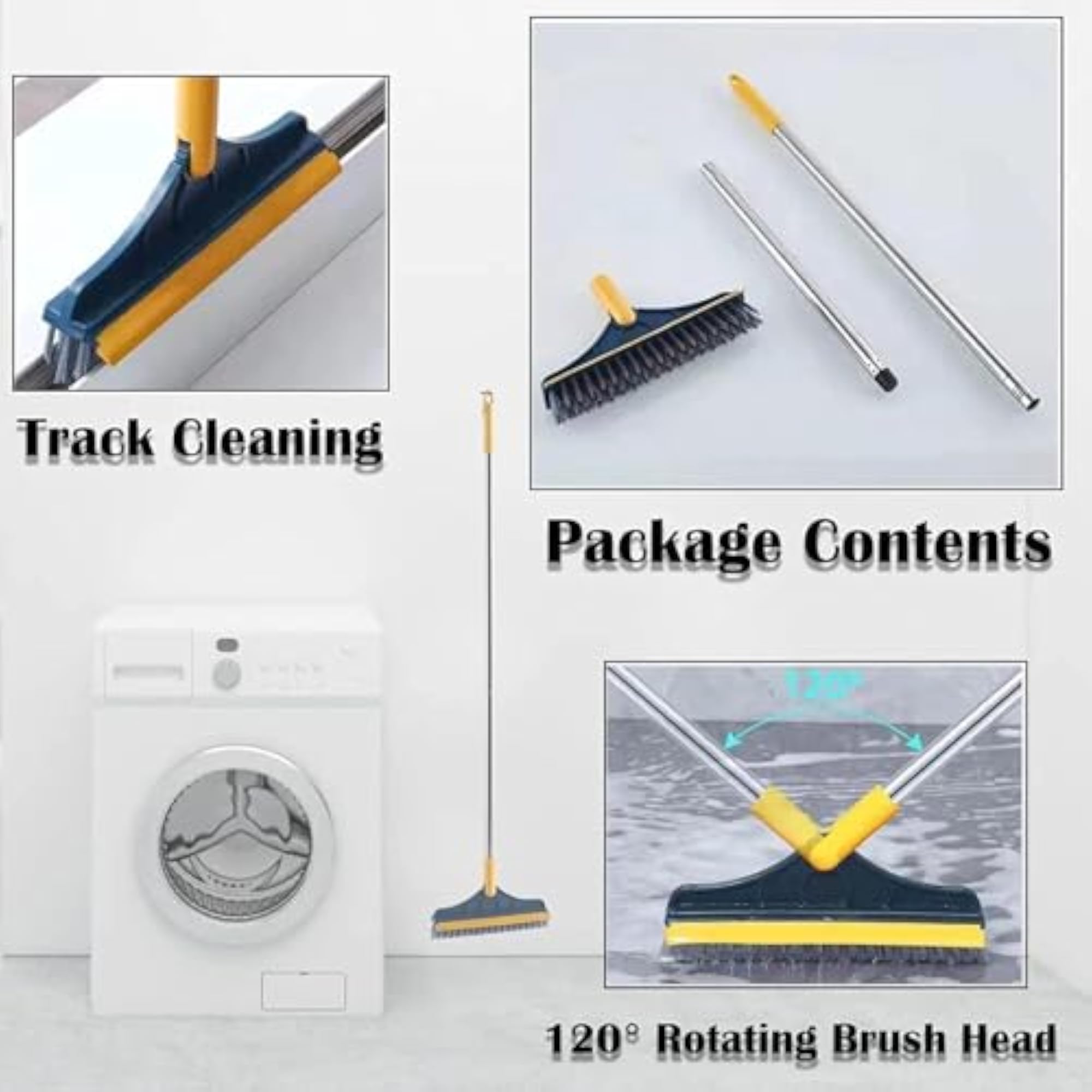 2 in 1 Floor Cleaning Brush with Wiper
