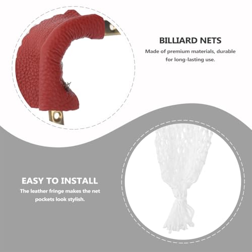 Gatuida Billard Tasche: 6 Stück Billardtisch Fallnetz Mesh Tasche Leder Snooker Tisch Ersatz Netze Kit Passend Pool Table Pockets für Meisten Standard-Billardtische Snooker