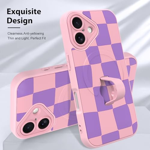 KANGHAR Compatible with iPhone 16 Case Checkered -Pink by KANGHAR - Used condition - Image 3