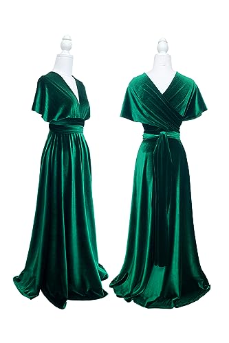 Image of Velvet Infinity Dress with Bandeau, Convertible Bridesmaid Dresses, Multiway Wrap Maxi Long Formal Wedding Guest Dress