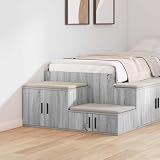 kithwjll Set di 2 armadietti portaoggetti, colore grigio Sonoma, 127 x 41 x 40 cm, moderno, in legno con ripiani, per soggiorno, sala da pranzo, camera da letto