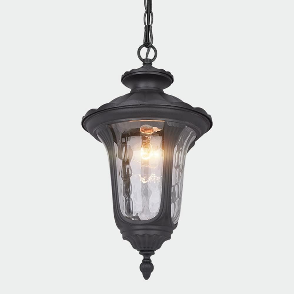 Pendant Lamp Antique Rustic Diecast Aluminum Ceiling Pendant Light Outdoor IP54 Waterproof Hanging Lantern Lamp Courtyard(Dolphin Waves,28 * 45cm)