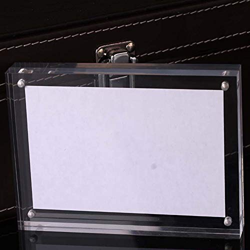 Hesin Acrylic Photo Frame 6 By 8 Inch Double Sided Frameless Picture Frame Magnetic Acrylic Block Desktop Photo Display Holder With Gift Box Package Thickness 12+12Mm (6"X8") #TOP5