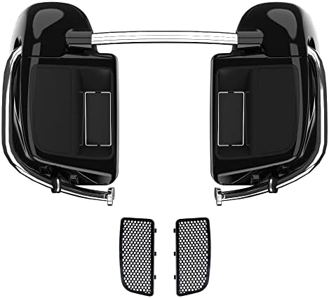 US Stock Moto Onfire Lower Fairings Vivid Black Rushmore Leg Warmer Kits Glove Box Fit for Harley Touring, Road Glide, Road King, Street Glide, 2014 2015 2016 2017 2018 2019 2020 2021 2022