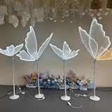 KDD7 Wedding Butterfly Floor lamp LED Romantic Elegant Decoration Party Atmosphere Props (Diameter 80cm, White)
