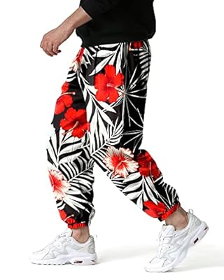 MakingDa Pantalones de jogging para hombre con cintura elástica, corte holgado, estampados de paisley, estilo hippie, pierna ancha, cómodos para correr, hacer senderismo, ir a la playa y pasear, XXL | Ya disponible en tu tienda friki favorita! En mundofriki.es!