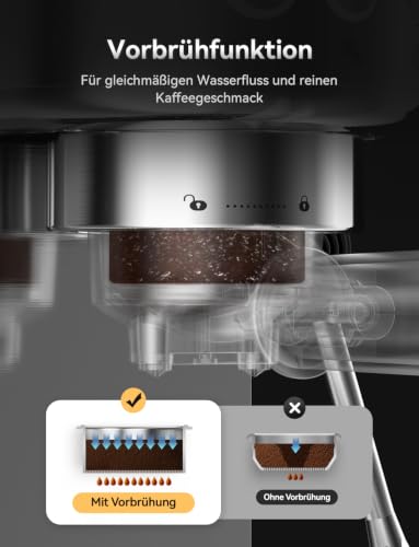 Foto von Neretva 20 Bar Siebträgermaschine klein Espressomaschine Edelstahl