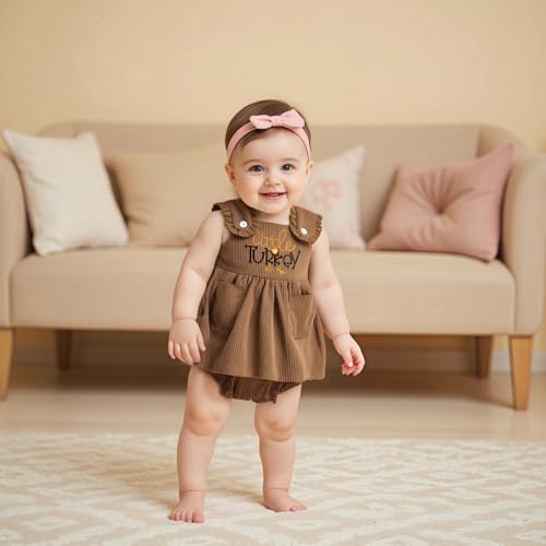 Baby Girl Thanksgiving Outfits Sleeveless Letter Embroidery Tank Tops + Shorts Set Infant Turkey Clothes2